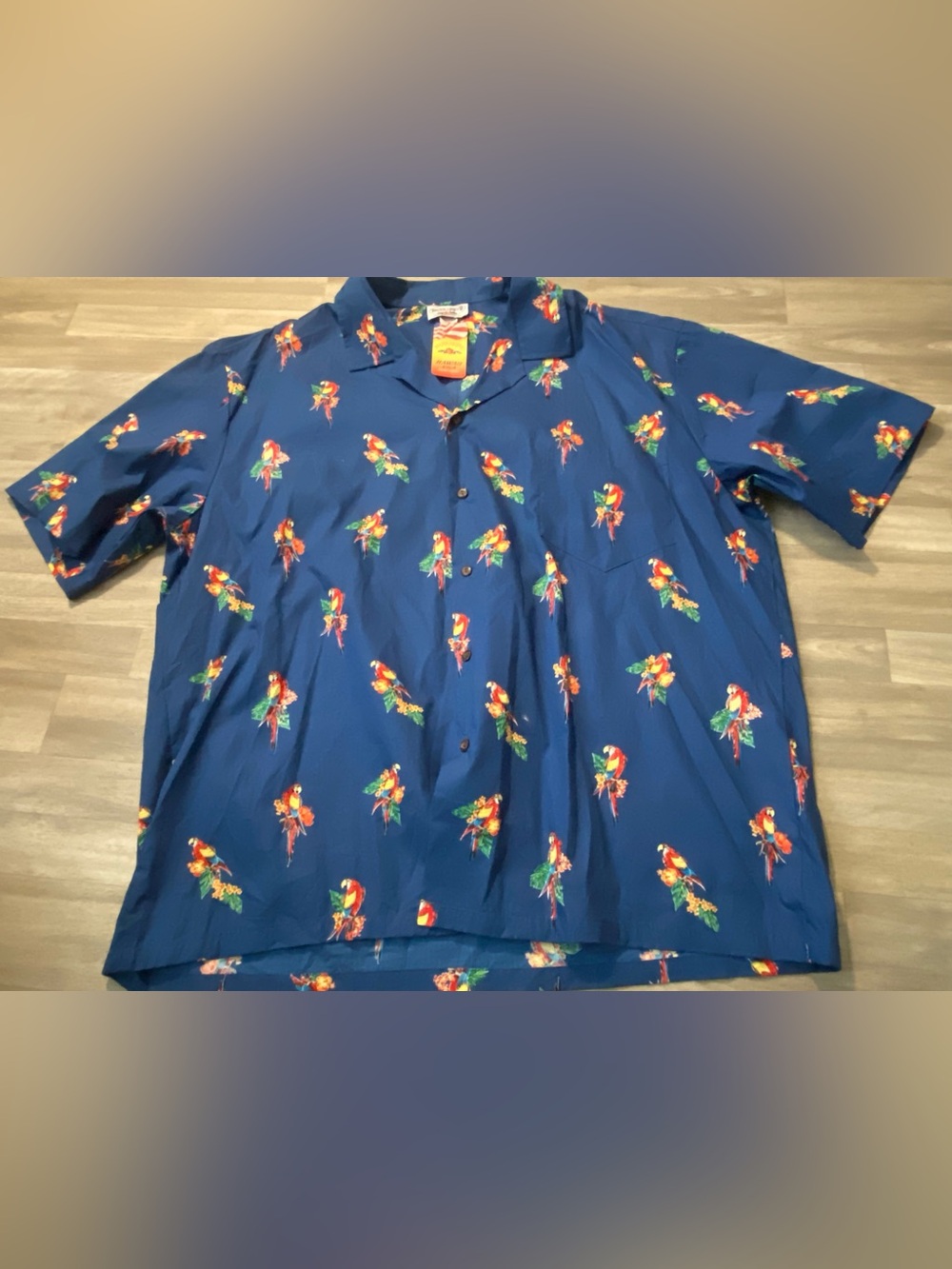 Pacific Legend Parrot Hawaiian Aloha Shirt Made In Hawaii Blue Men Size 3XL NWT